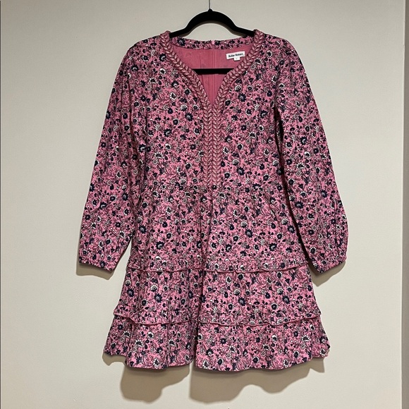 Roller Rabbit | Cluny Print Naema long sleeve mini dress Women’s size S Ruffle - Picture 2 of 11